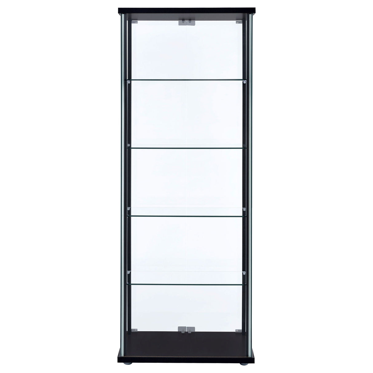 Delphinium 4-Shelf Clear Glass Curio Display Cabinet Black