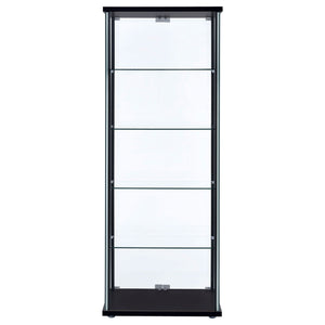 Delphinium 4-Shelf Clear Glass Curio Display Cabinet Black