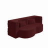 Modern Floor Sofa with 2 Pillows, Convertible Teddy Fabric Foam Filled Bed