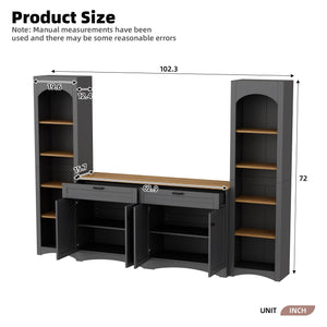 ON-TREND 3-Piece Farmhouse Entertainment Center