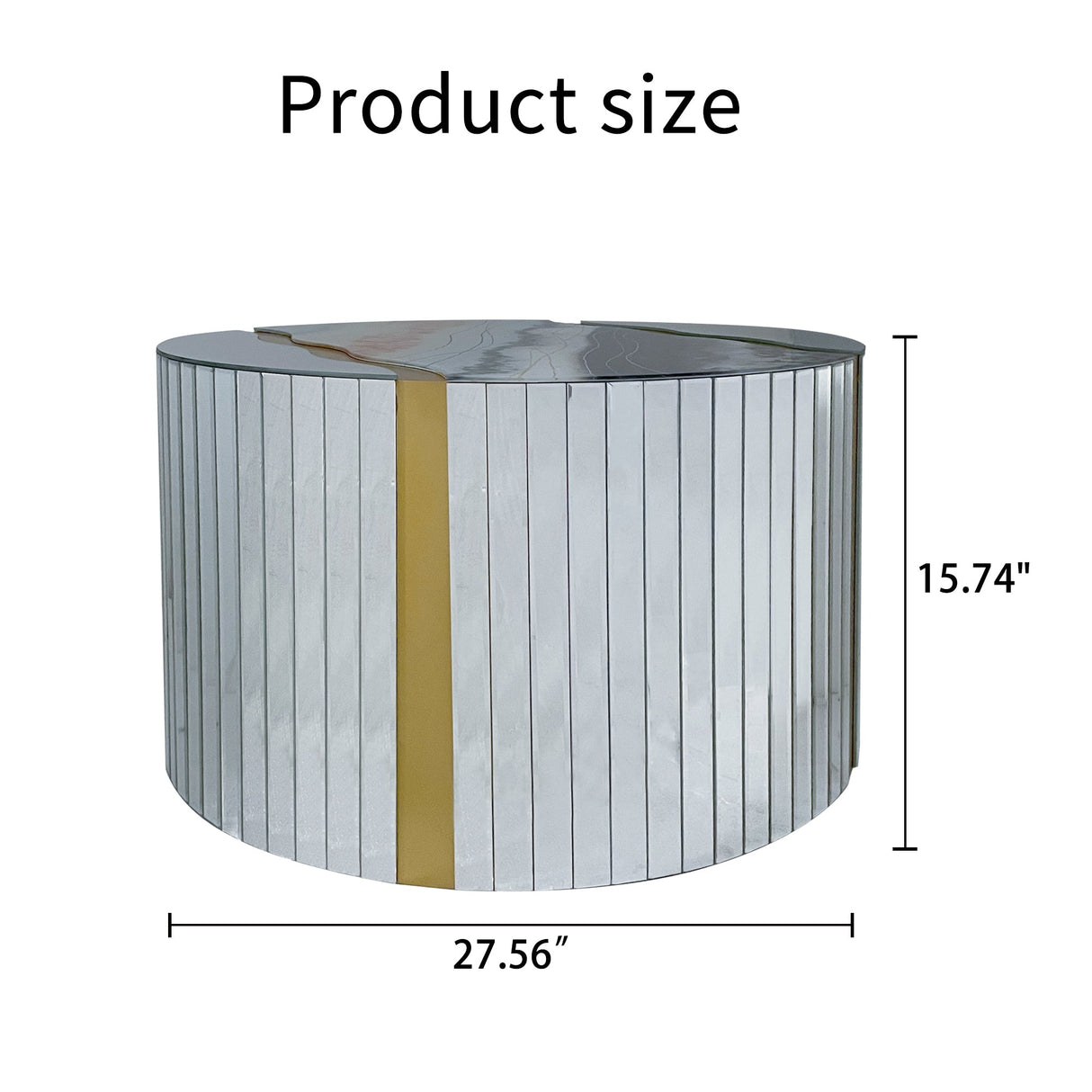 White Marble Pattern Round Coffee Table