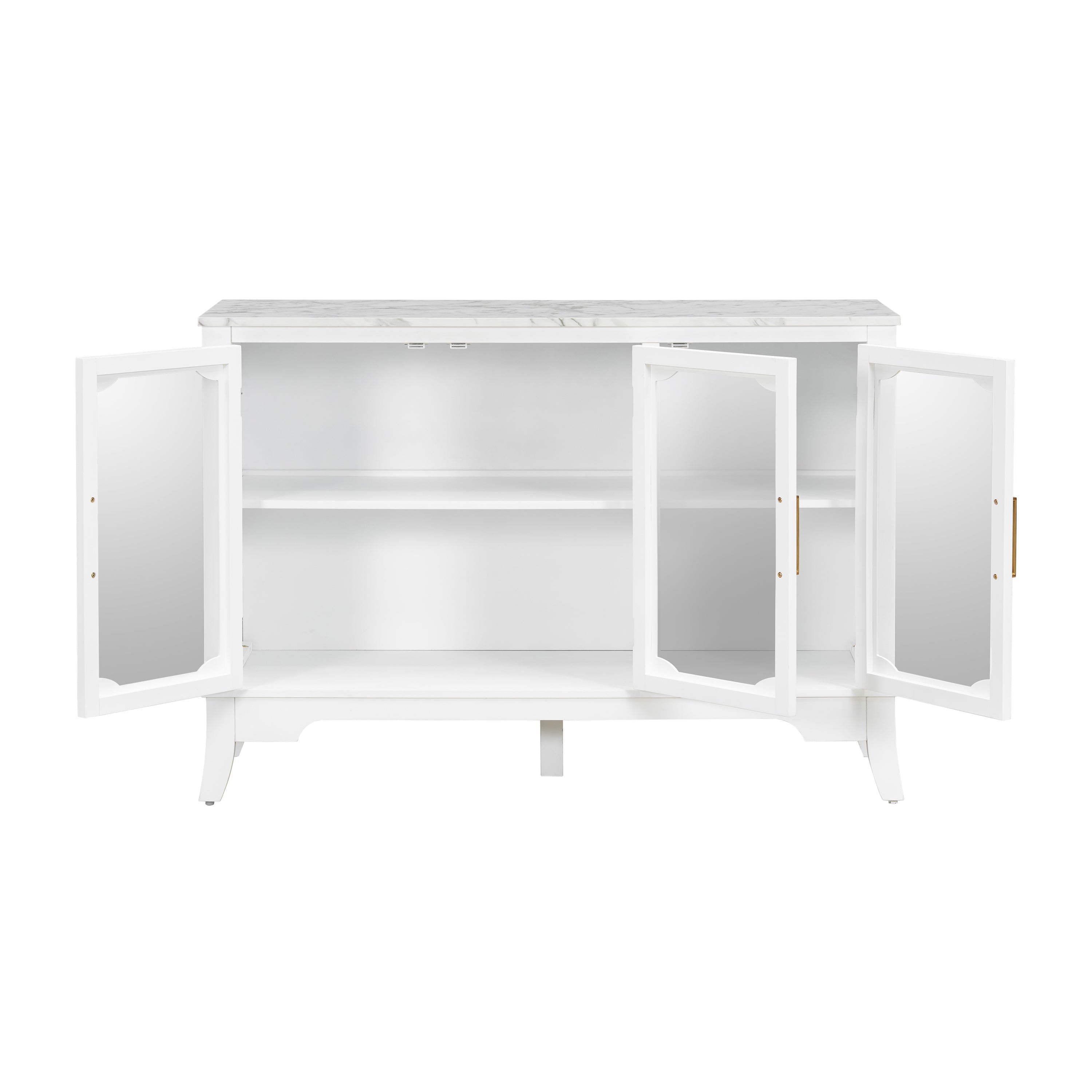 Storage Cabinet 3 Doors Stylish Style White | HouseOfZazla