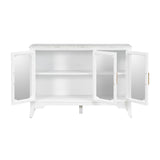 Storage Cabinet 3 Doors Stylish Style White