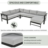 Modular U-Shaped Aluminum Outdoor Sofa Set