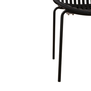 Stackable Outdoor Chairs With Breathable Plastic Backrest (Set of 2)