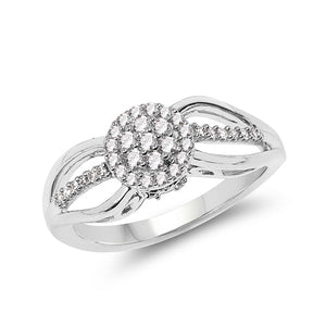 0.25 Carat Genuine White Diamond 14K White Gold Ring (E-F Color, SI Clarity)