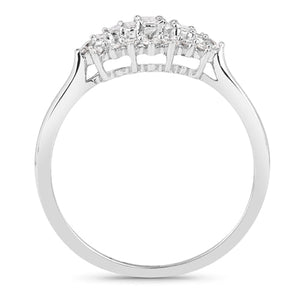 0.37 Carat Genuine White Diamond 14K White Gold Ring (E-F Color, VS-SI Clarity)
