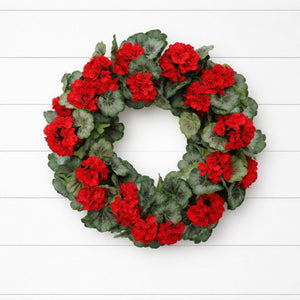 Geranium Floral Wreath 24"D
