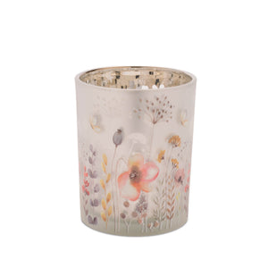 Frosted Floral Print Votive Holder (Set of 2)