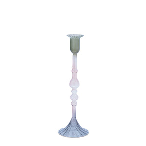 Multicolored Glass Taper Candle Holder (Set - 3)