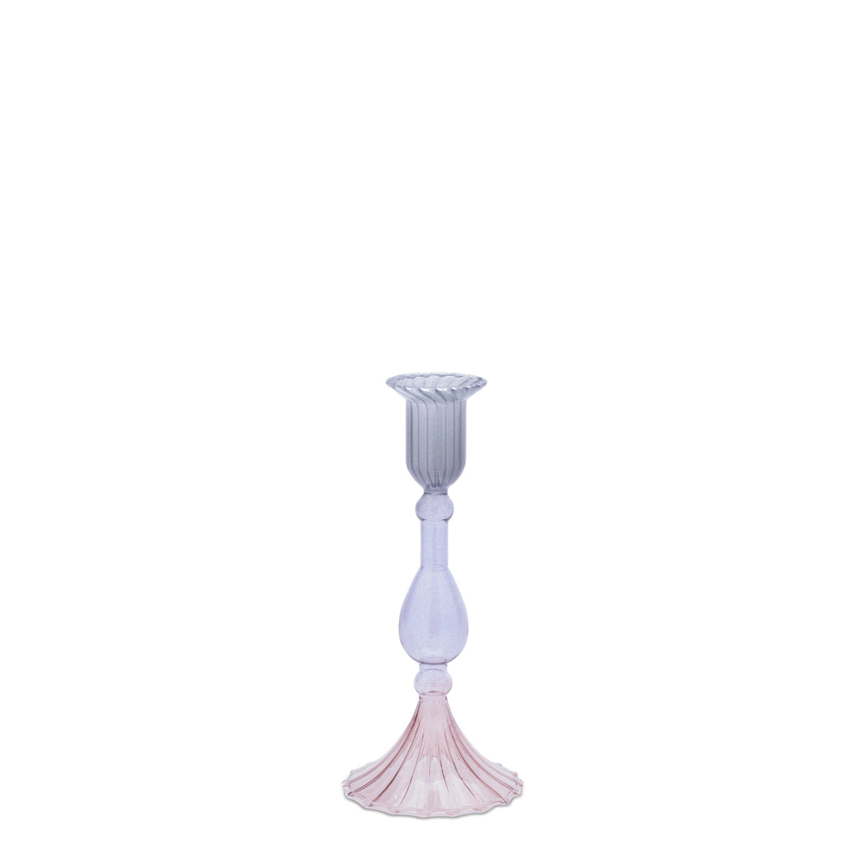 Multicolored Glass Taper Candle Holder (Set - 3)