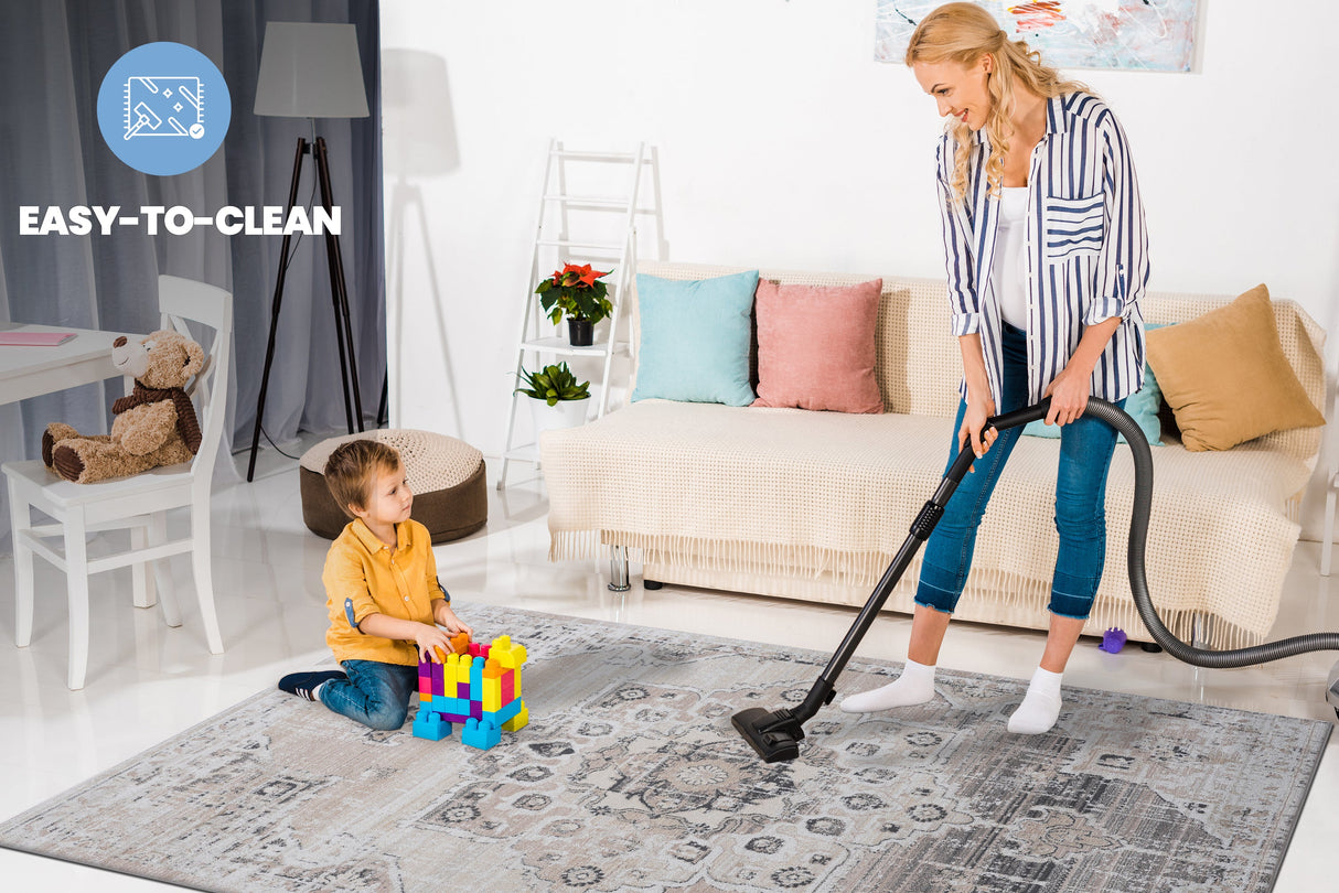 NAAR PAYAS Collection Medallion Non-Shedding  and Stain Resistant Area Rug