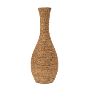 Woven Seagrass Floor Vase 27"H