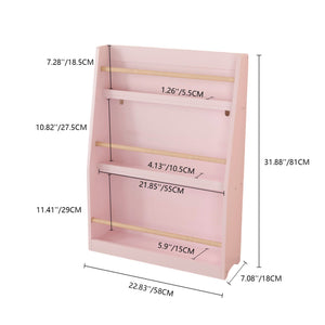 3 Tier Book Shelf with Compact Storage - Multiple Colors