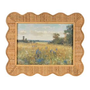 Scalloped Bamboo Framed Landscape Print (Set of 2)