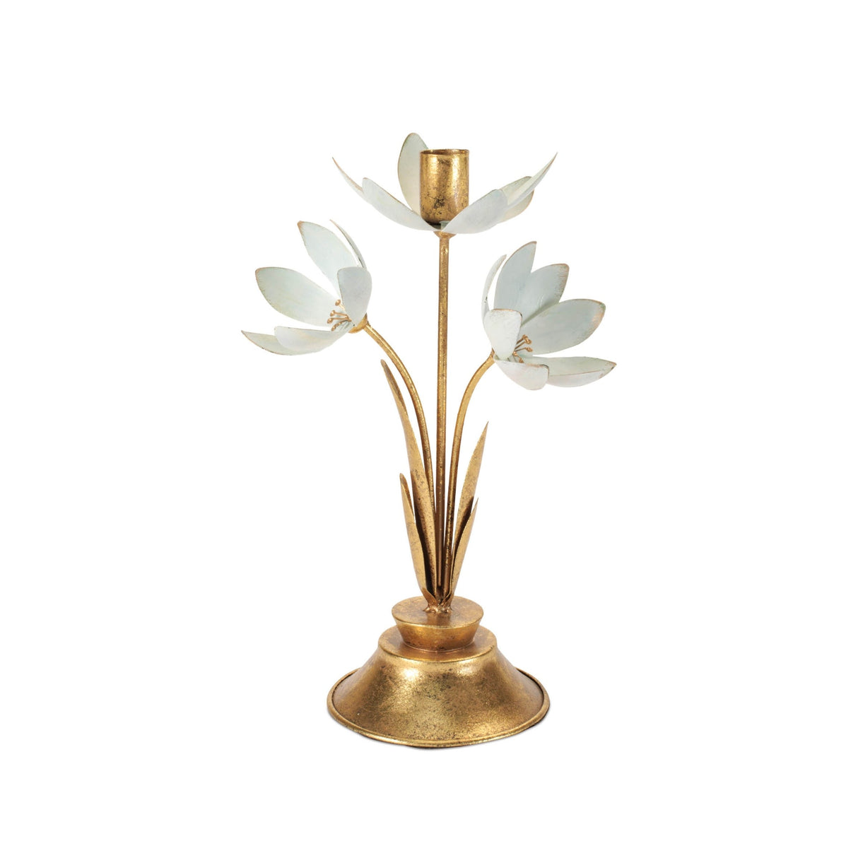 Sculpted Floral Taper Candle Holder (Set of 2)