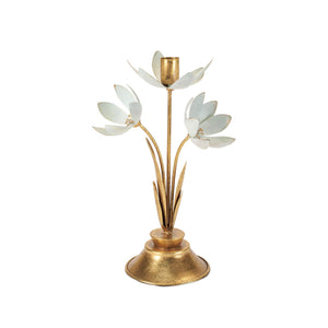 Sculpted Floral Taper Candle Holder (Set of 2)
