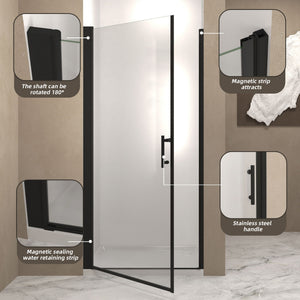 Shower Door With Glass And Explosion Proof Safety Film