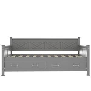 Modern Daybed With 2 Large Drawers, X Shaped Frame