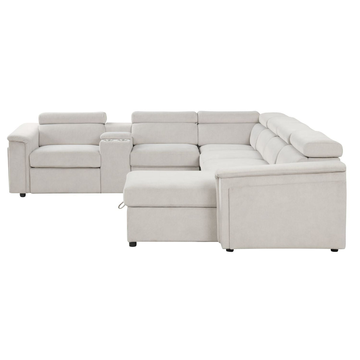 Harvey - Power Recliner Sectional Sleeper - Beige