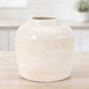 Two-Tone Stoneware Vase 6"H