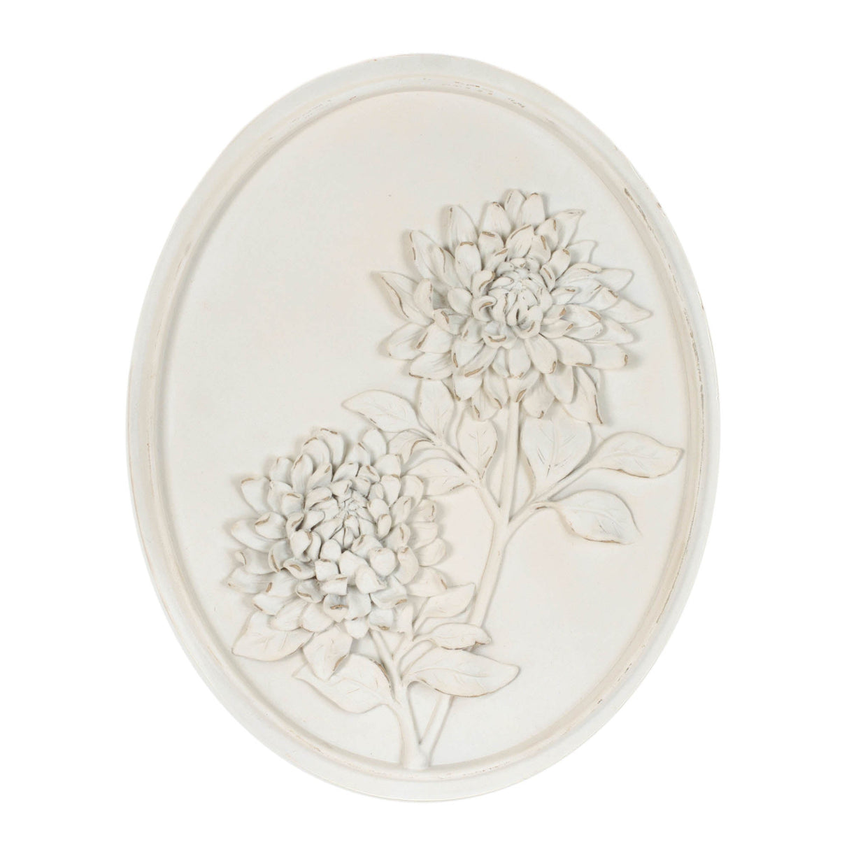 Sculpted Flower Plaque (Set of 3)