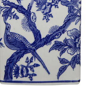 D13x25' Blue and White Ceramic Vase Lamp