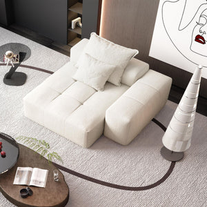 Modern Oversized Modular Sectional Sofa, Sparkling Fabric Soft Cushion Sofa With 2 Pillows