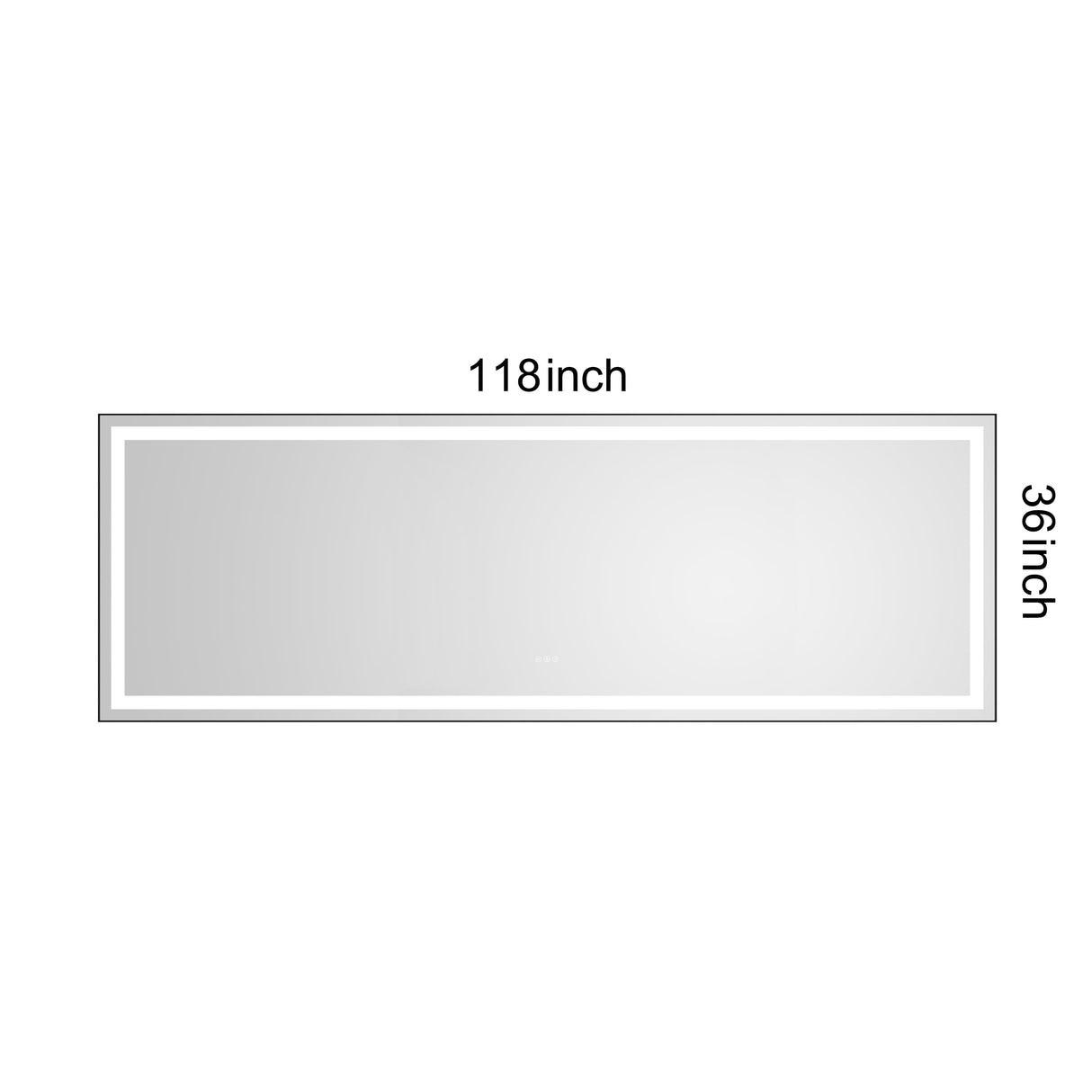 118 x 36 Inch LED Bathroom Mirror with Aluminum Frame