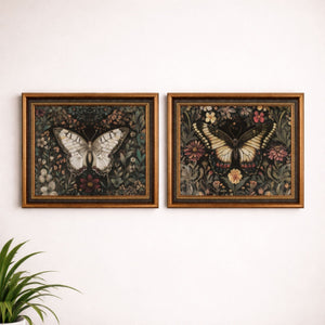 Framed Dark Academia Butterfly Print (Set of 2)