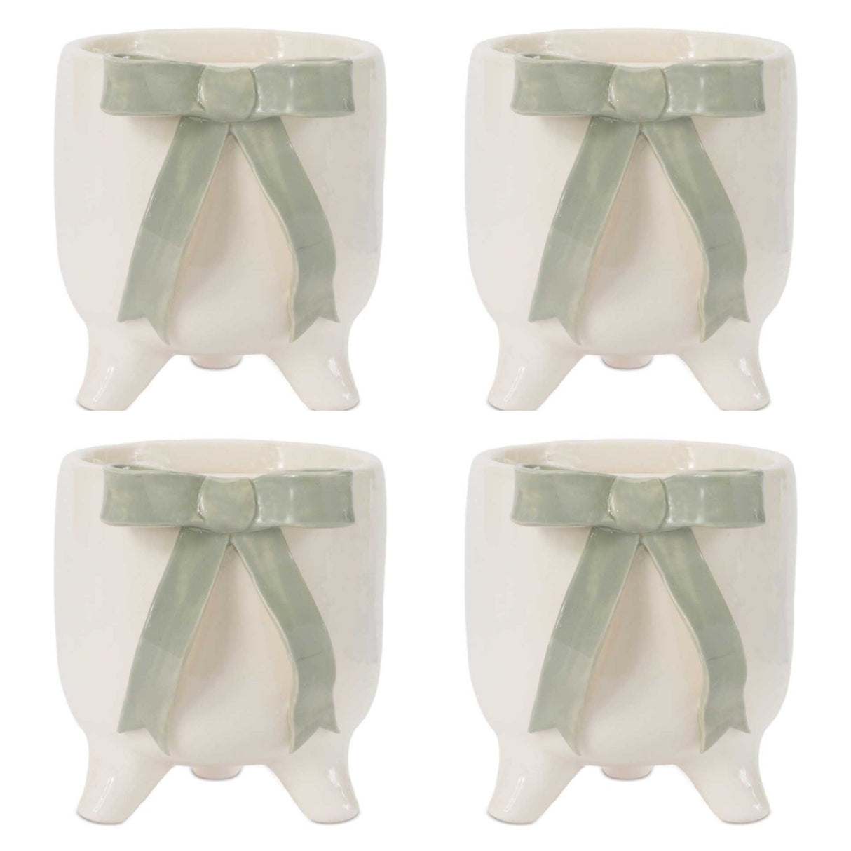 Decorative Bow Scultped Container (Set of 4)