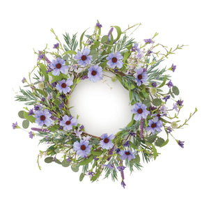 Pink Cosmos Floral Wreath 22 Inch