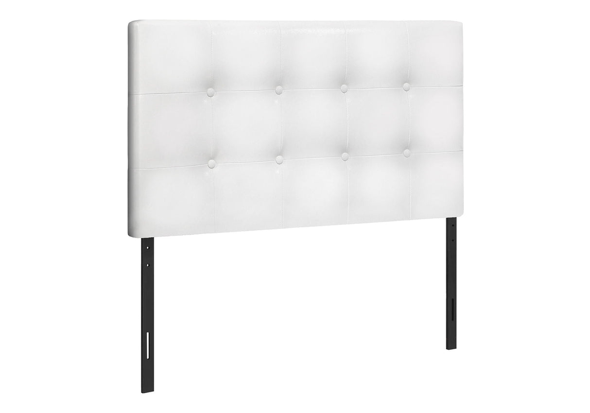 Twin Size Upholstered Bed Headboard - White, Transitional Style