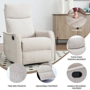 Heat Massage Manual Recliner Chair with Rocker and Swivel