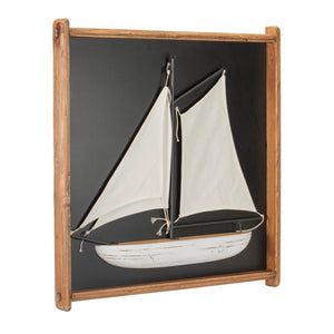 Framed 3D Sailboat Wall Art 30"SQ