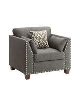 Laurissa Light Charcoal Linen Chair W/3 Pillows