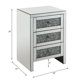 Noralie - 26" Accent Table With Faux Diamonds - Mirrored