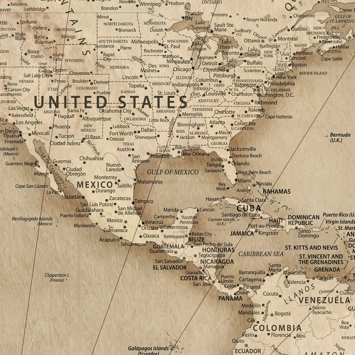 Personalized World Map Wall Art – Customizable Push Pin Map