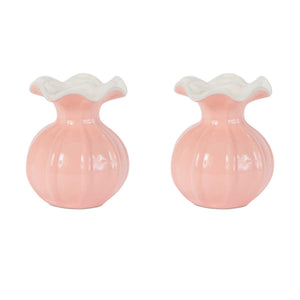 Ribbed Ruffle Rim Vase (Set of 2)