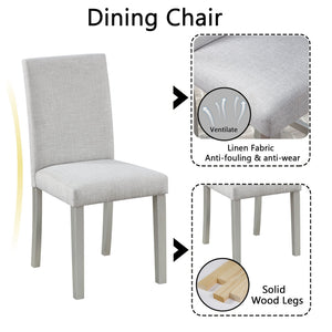 Dining Table Set With Crystal Decoration And Upholstered Chairs