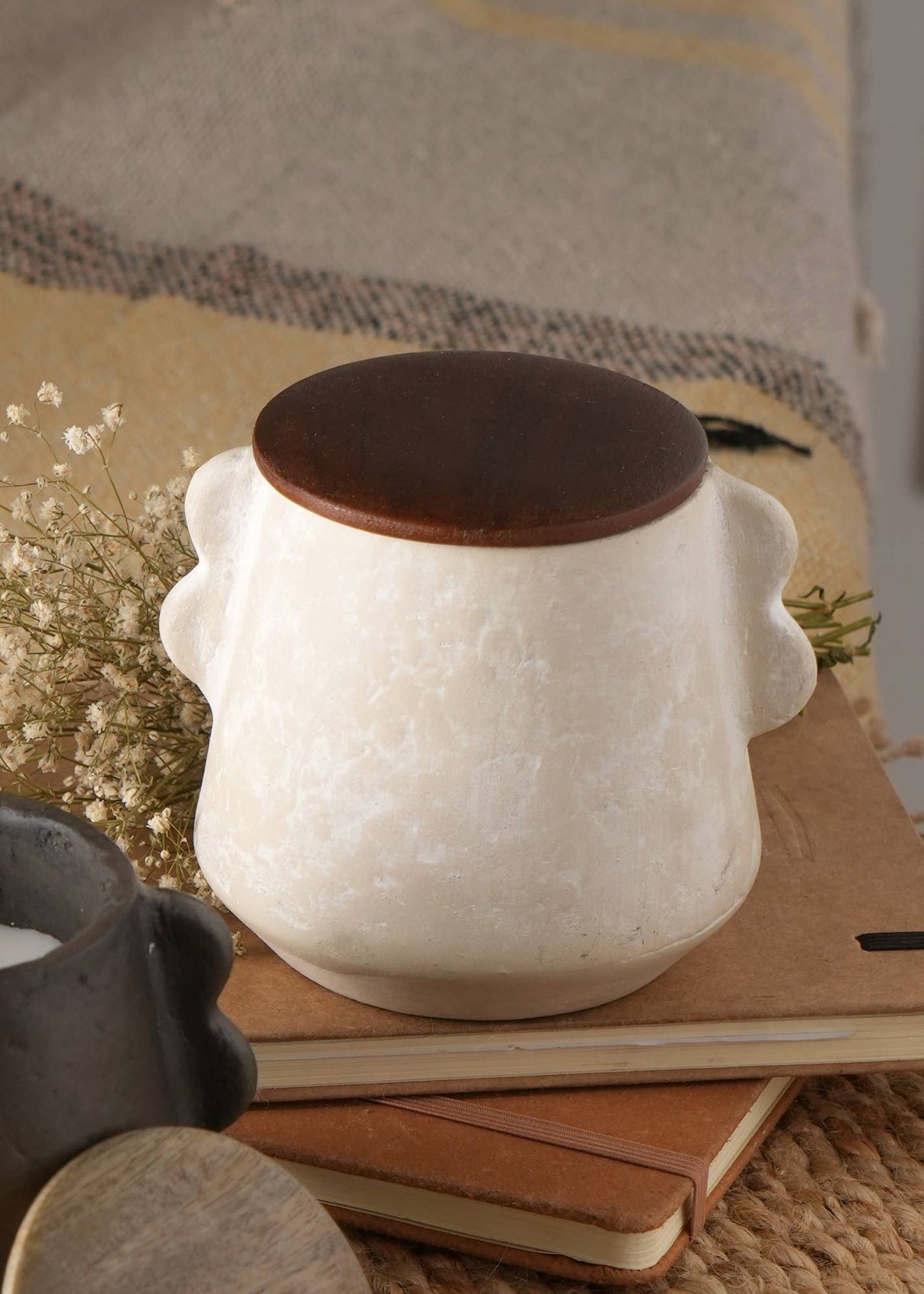 Jar-Candle--Ecomix-Wax-Fill-With-Wooden-Lid-Vanilla-Lavender,-8oz-