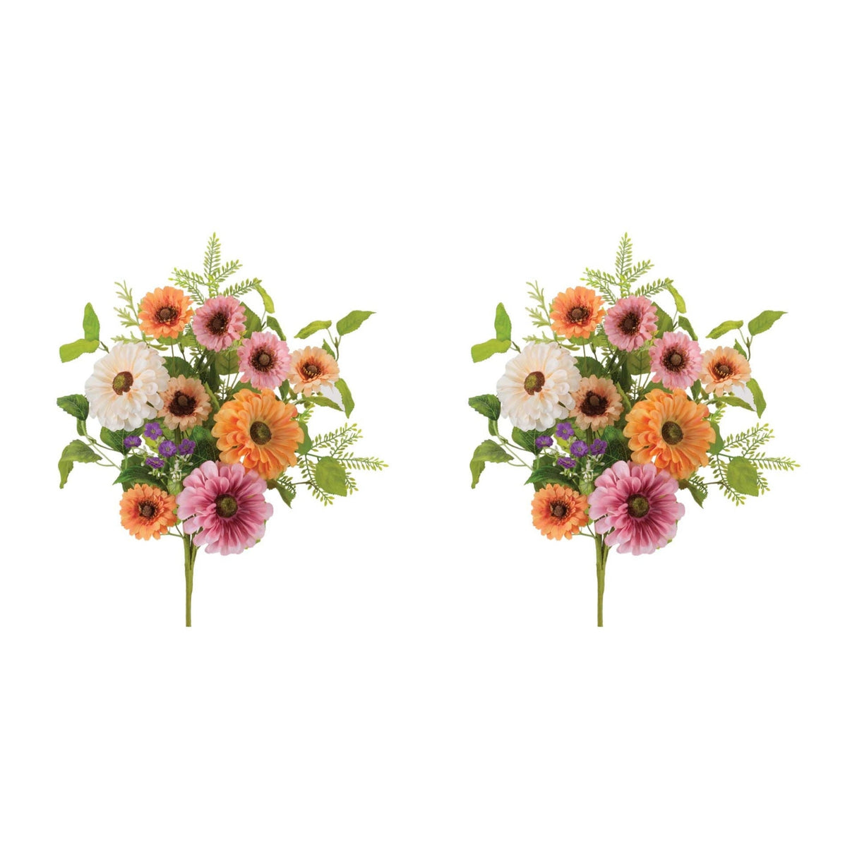 Mixed Zinnia Floral Bush (Set of 2)