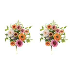 Mixed Zinnia Floral Bush (Set of 2)