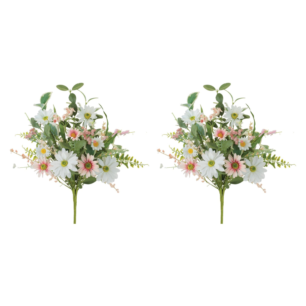 Mixed Daisy Floral Bush (Set of 2)