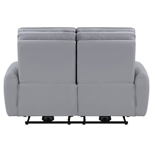 Jeromie - Power Motion Loveseat With USB Port - Gray Synthetic Leather