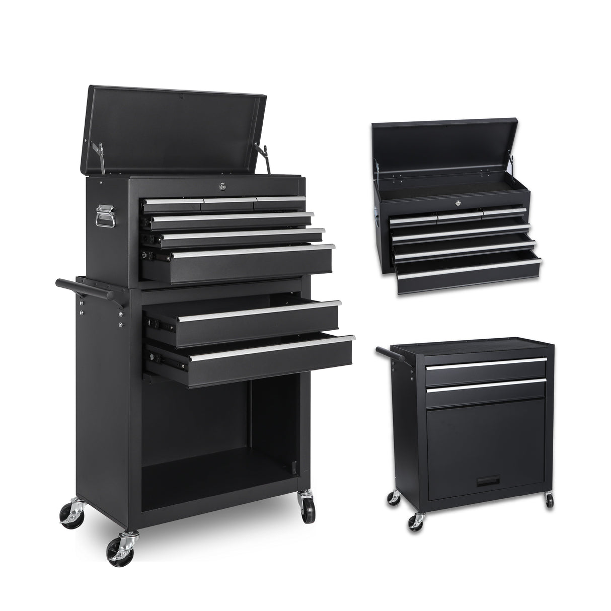 8-Drawer Rolling Tool Storage Cabinet with Detachable Top