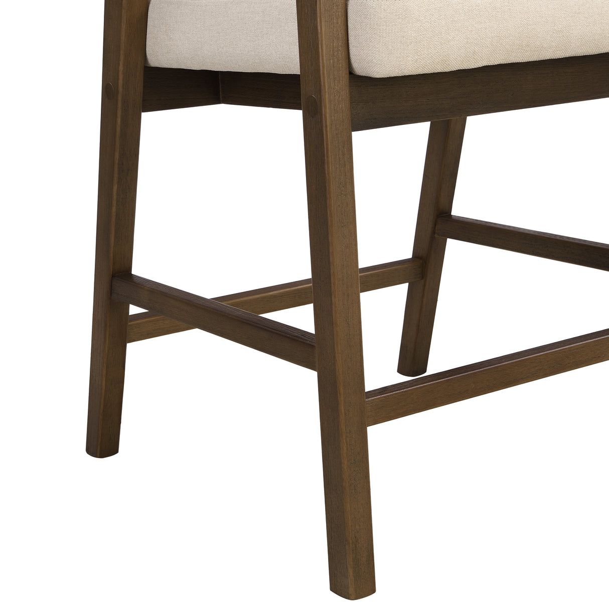 Wooden Frame Counter Stool with Rattan Back, Set of 2