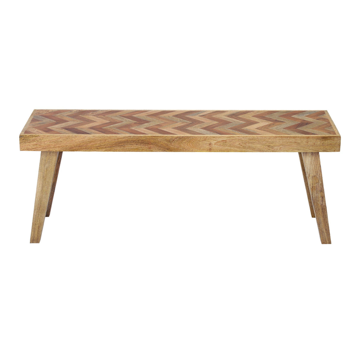 Artisan Handcrafted Mango Wood Bench Rustic Boho Style - Natural
