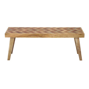 Artisan Handcrafted Mango Wood Bench Rustic Boho Style - Natural