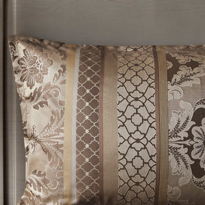 7 Piece Jacquard Comforter Set Brown/Gold Queen